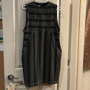 Black/Grey/White Sleeveless Shockwave Dress